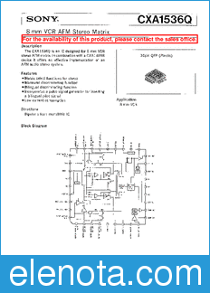 Sony Semiconductor CXA1536Q datasheet