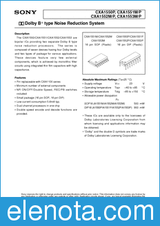 Sony Semiconductor CXA1551M/P datasheet
