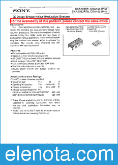 Sony Semiconductor CXA1551P/M datasheet