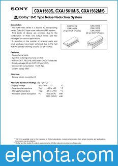 Sony Semiconductor CXA1562M/S datasheet