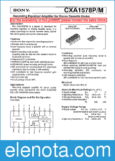 Sony Semiconductor CXA1578P/M datasheet