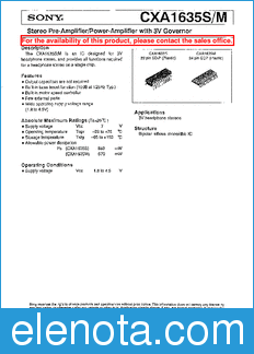 Sony Semiconductor CXA1635S/M datasheet