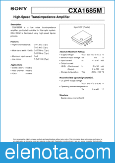 Sony Semiconductor CXA1685M datasheet