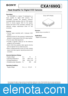 Sony Semiconductor CXA1690Q datasheet