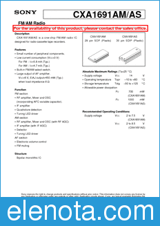 Sony Semiconductor CXA1691AM/AS datasheet
