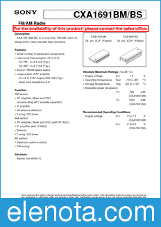 Sony Semiconductor CXA1691BM/BS datasheet