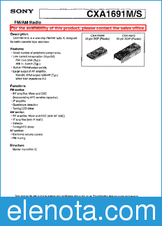Sony Semiconductor CXA1691M/S datasheet