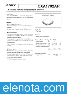 Sony Semiconductor CXA1702AR datasheet