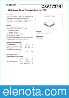 Sony Semiconductor CXA1737R datasheet