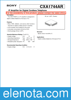 Sony Semiconductor CXA1744AR datasheet