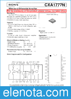 Sony Semiconductor CXA1777N datasheet