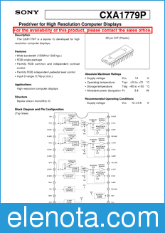 Sony Semiconductor CXA1779P datasheet