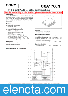 Sony Semiconductor CXA1786N datasheet