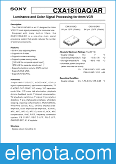 Sony Semiconductor CXA1810AQ/AR datasheet