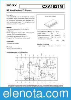 Sony Semiconductor CXA1821M datasheet