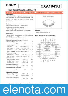Sony Semiconductor CXA1843Q datasheet