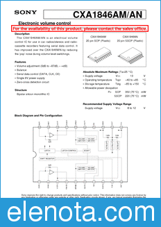 Sony Semiconductor CXA1846AM/AN datasheet