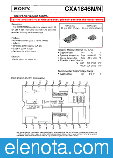 Sony Semiconductor CXA1846M/N datasheet