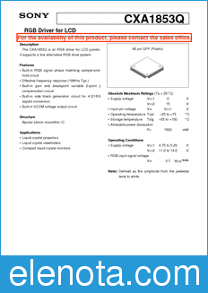 Sony Semiconductor CXA1853Q datasheet