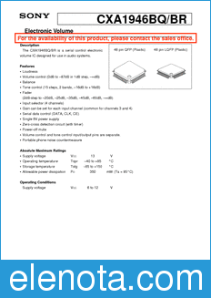 Sony Semiconductor CXA1946BQ/BR datasheet