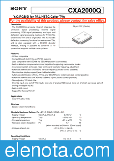 Sony Semiconductor CXA2000Q datasheet