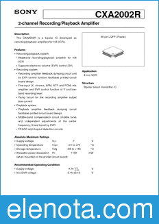 Sony Semiconductor CXA2002R datasheet