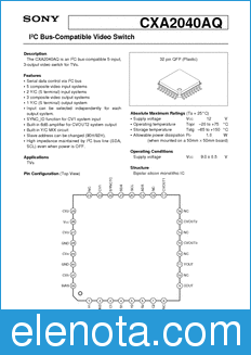 Sony Semiconductor CXA2040AQ datasheet