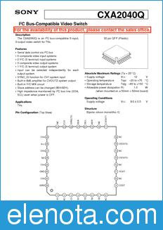 Sony Semiconductor CXA2040Q datasheet