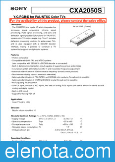 Sony Semiconductor CXA2050S datasheet
