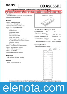 Sony Semiconductor CXA2055P datasheet