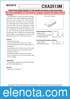 Sony Semiconductor CXA2513M datasheet