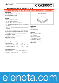 Sony Semiconductor CXA2555Q datasheet
