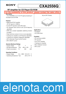 Sony Semiconductor CXA2556Q datasheet