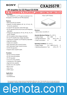 Sony Semiconductor CXA2557R datasheet