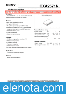 Sony Semiconductor CXA2571N datasheet