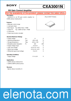 Sony Semiconductor CXA3001N datasheet