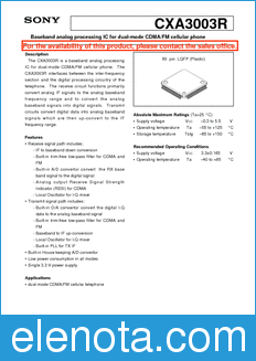 Sony Semiconductor CXA3003R datasheet