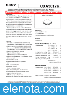 Sony Semiconductor CXA3017R datasheet