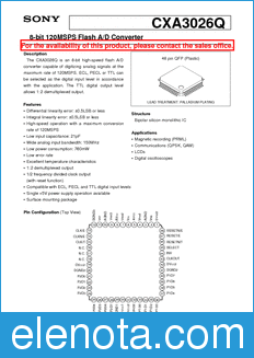 Sony Semiconductor CXA3026Q datasheet