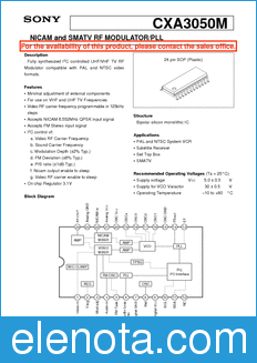 Sony Semiconductor CXA3050M datasheet