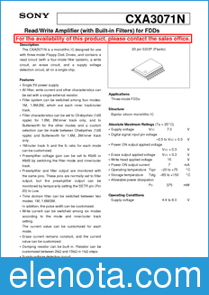 Sony Semiconductor CXA3071N datasheet