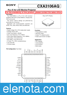 Sony Semiconductor CXA3106AQ datasheet