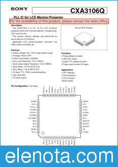 Sony Semiconductor CXA3106Q datasheet