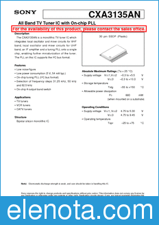 Sony Semiconductor CXA3135AN datasheet