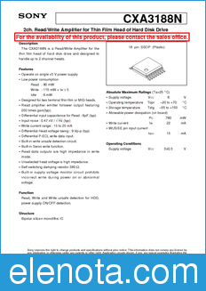 Sony Semiconductor CXA3188N datasheet