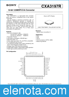 Sony Semiconductor CXA3197R datasheet