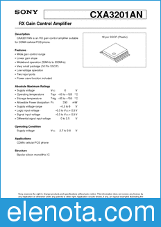 Sony Semiconductor CXA3201AN datasheet