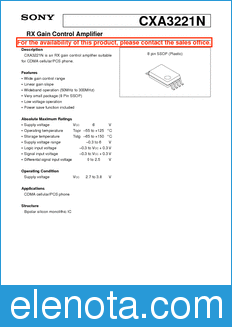 Sony Semiconductor CXA3221N datasheet