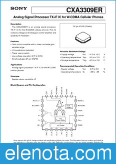 Sony Semiconductor CXA3309ER datasheet