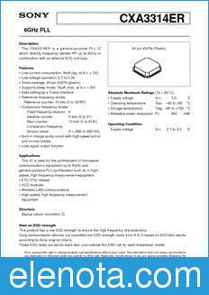 Sony Semiconductor CXA3314ER datasheet